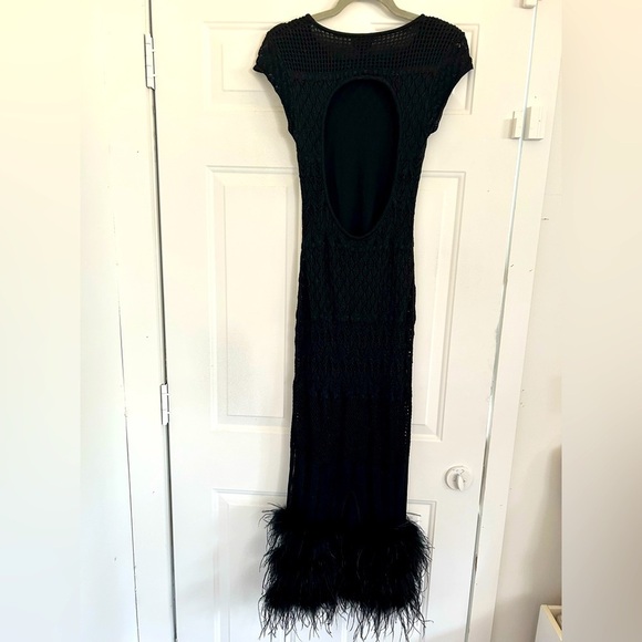 NWT Ostrich Feather Dress torn by Ronny Kobo - Picture 6 of 9